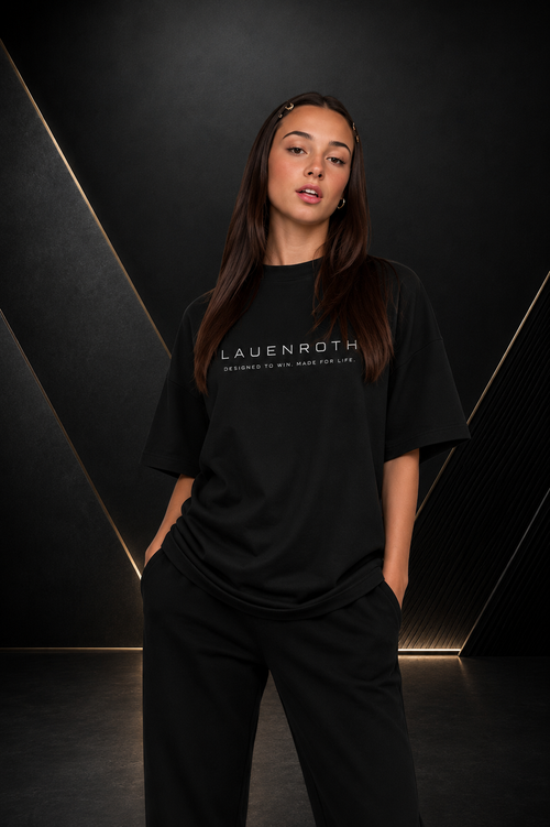LAUENROTH OVERSIZED SIGNATURE TEE-BLACK